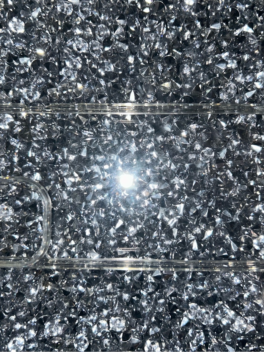 Clear Crystal Accent Phone Case - Transparent Sparkle iPhone 15